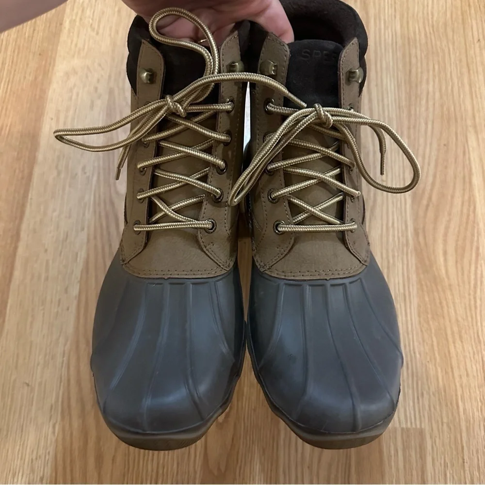 Sperry top sider duck boots men’s size 8 monochrome brown colorway workwear